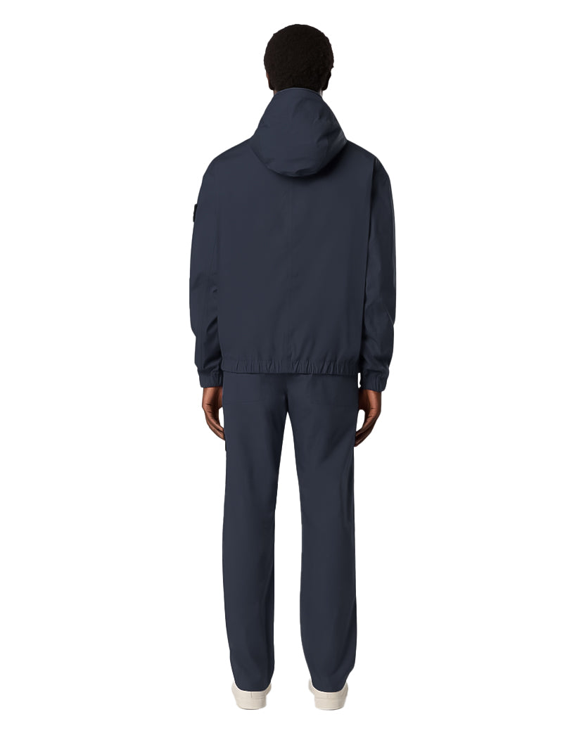 Stone Island 4100079 SUPIMA Cotton Canvas Hooded Jacket Navy Blue