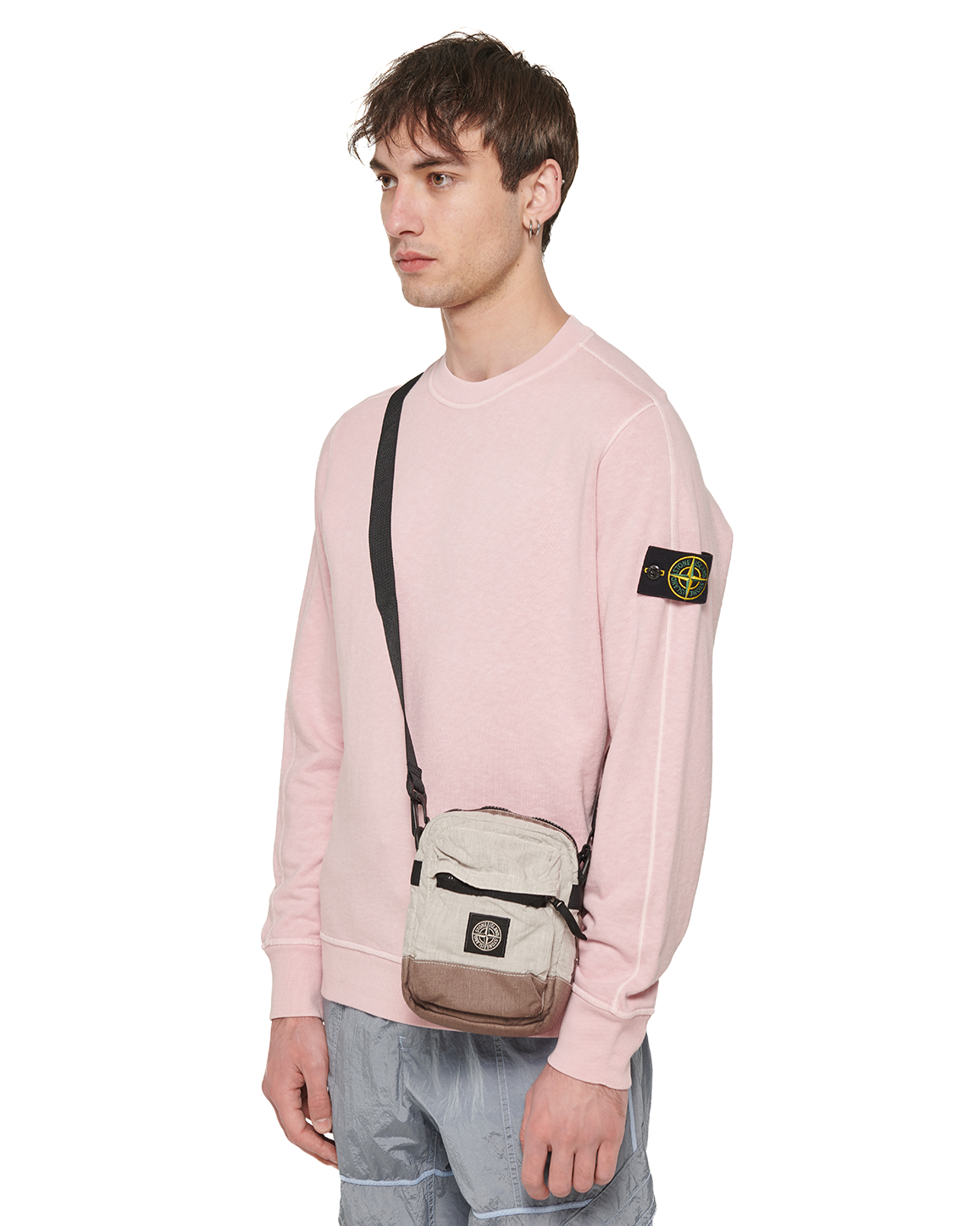 Stone Island 90830 Logo Patch Shoulder Strap Dove Grey