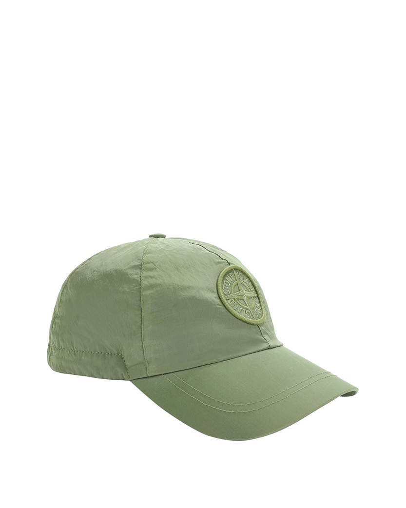 Stone Island 99576 Logo Embroidery Nylon Cap Green