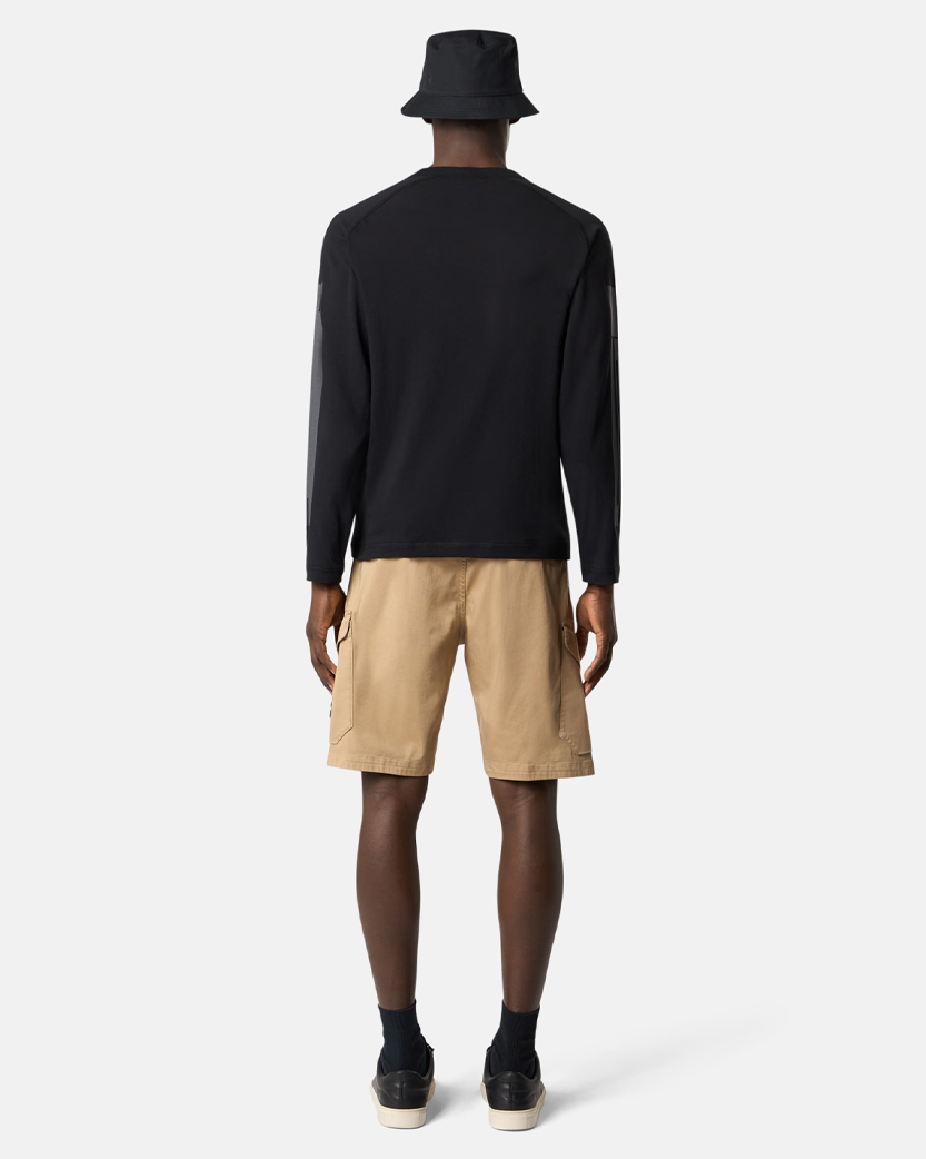 Stone Island L100L03 Organic Stretch Cotton Satin Regular Fit Cargo Bermuda Shorts Beige