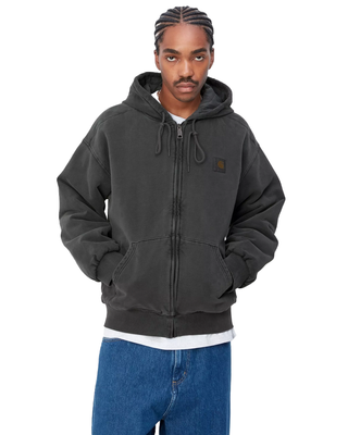 Carhartt WIP Hooded Vista Zip Jacket Garment Dyed Vulcan