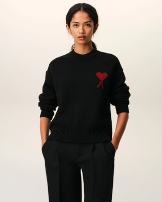 Ami Paris ADC Crewneck Wool Sweater Black / Red
