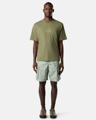Stone Island 2100001 ORGANIC COTTON JERSEY T-Shirt 'Stone' Print Military Green