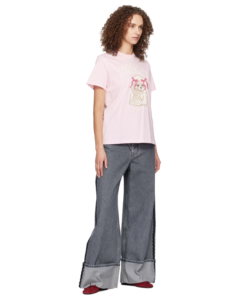 Ganni Poodle T-Shirt Chalk Pink