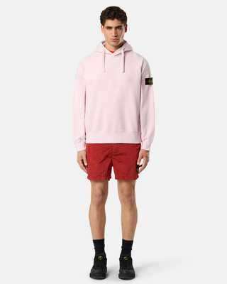 Stone Island 6100023 BRUSHED ORGANIC COTTON FLEECE Oversized Hoodie Pink