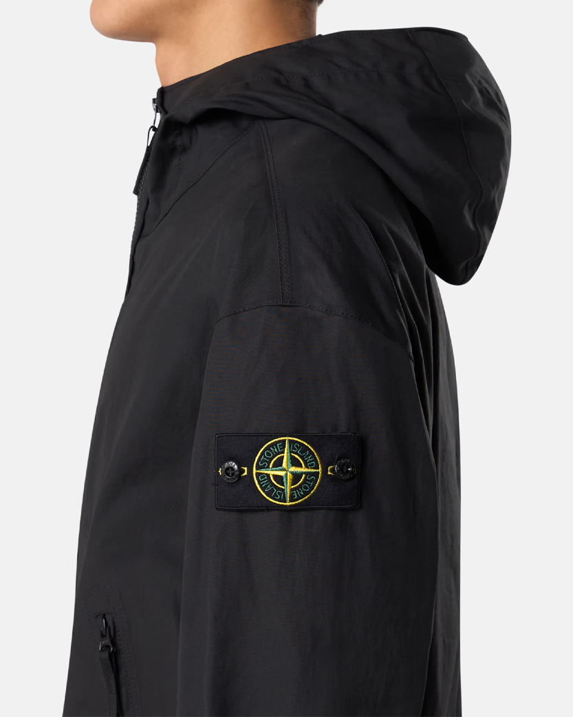 Stone Island 4100079 SUPIMA Cotton Canvas Hooded Jacket Black