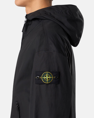 Stone Island 4100079 SUPIMA Cotton Canvas Hooded Jacket Black