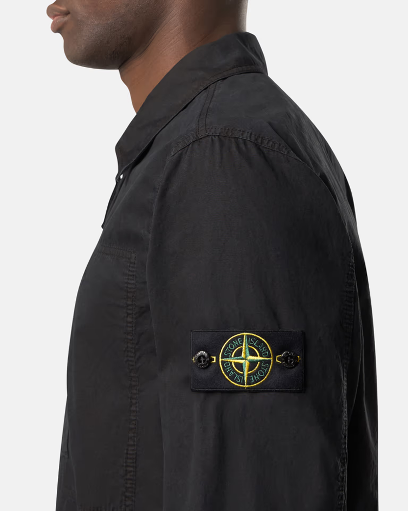 Stone Island 1200032 Zipped Cotton Jacket Black