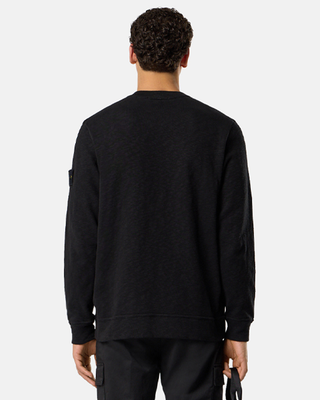 Stone Island 6100053 VANISE BRUSHED HEAVY COTTON JERSEY Sweatshirt Black
