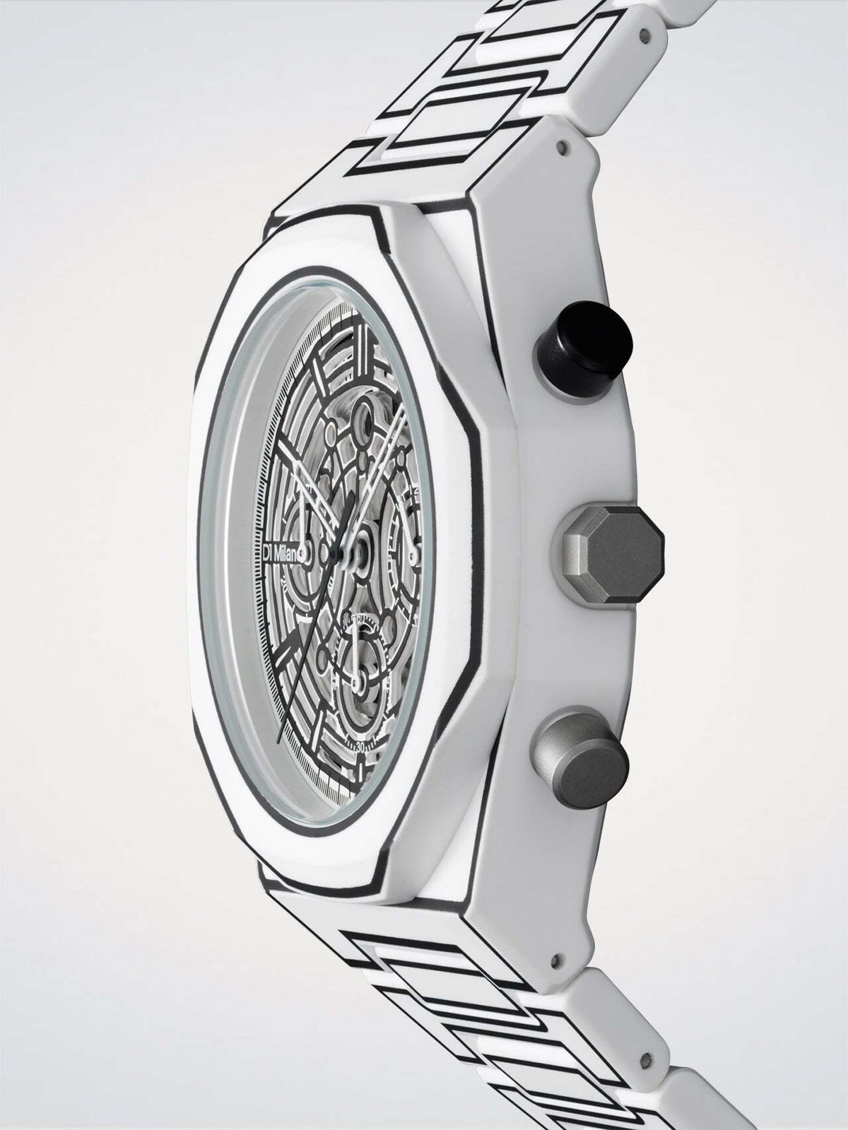 D1 Milano Polychrono Bracelet 40.5 mm White Sketch PHBJ13