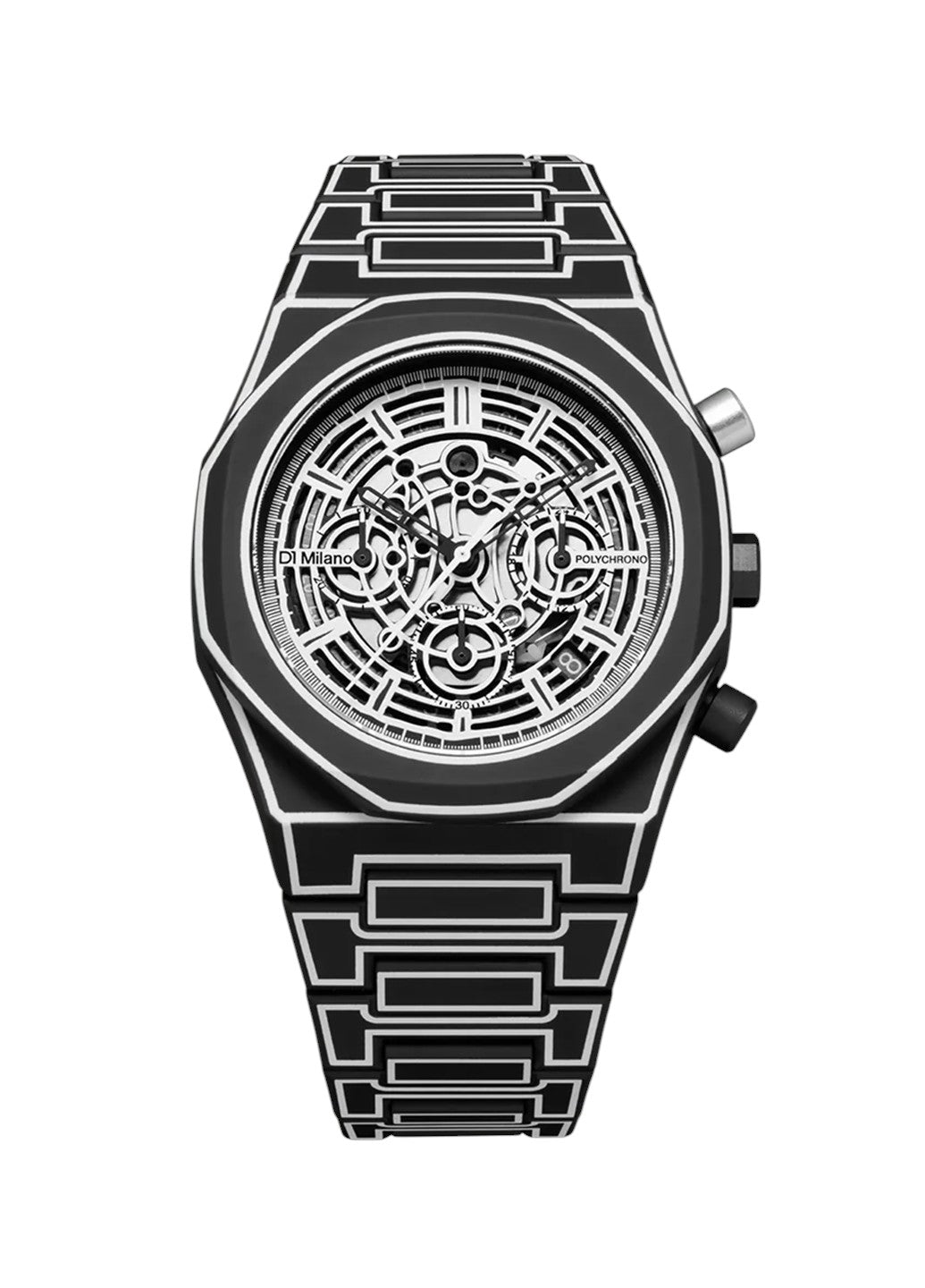 D1 Milano Polychrono Bracelet 40.5 mm Black Sketch PHBJ14