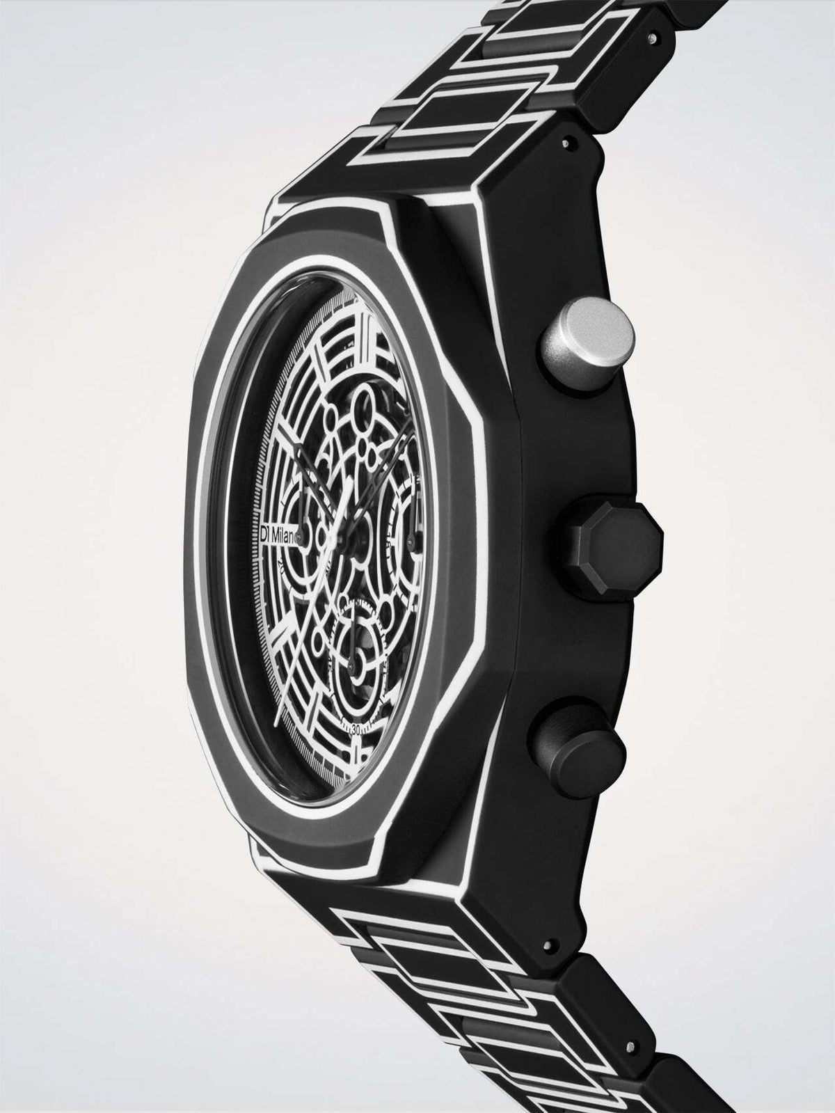 D1 Milano Polychrono Bracelet 40.5 mm Black Sketch PHBJ14