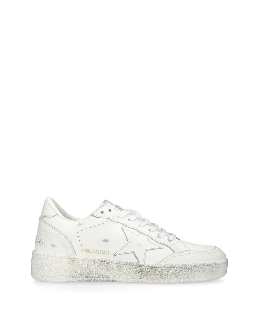 Golden Goose Ball Star Leather Sneakers Optic White