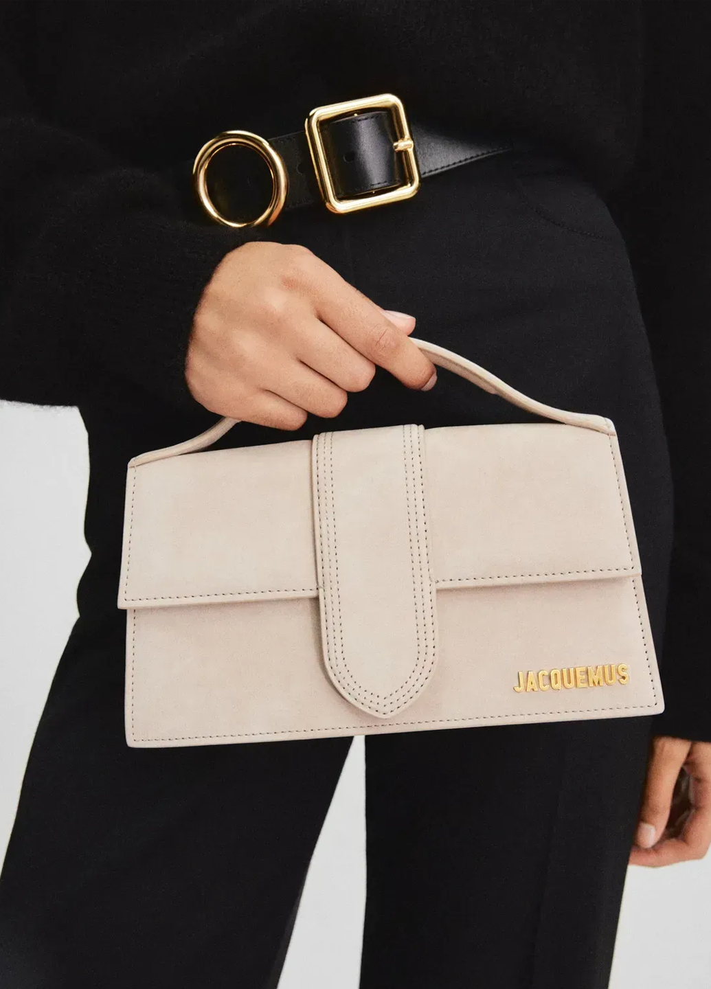 Jacquemus 'Le Grand Bambino' Leather Crossbody Handbag Dark Beige