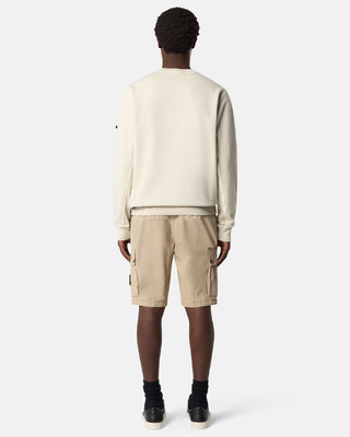 Stone Island L100011 Organic Cotton Canvas 'OLD' Effect Bermuda Shorts Beige