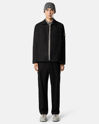 Stone Island 1200010 PANAMA COTTON Overshirt Black