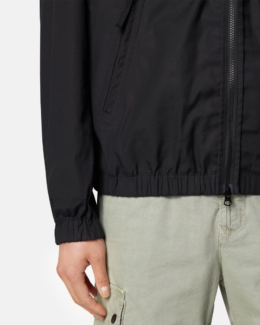 Stone Island 4100079 SUPIMA Cotton Canvas Hooded Jacket Black
