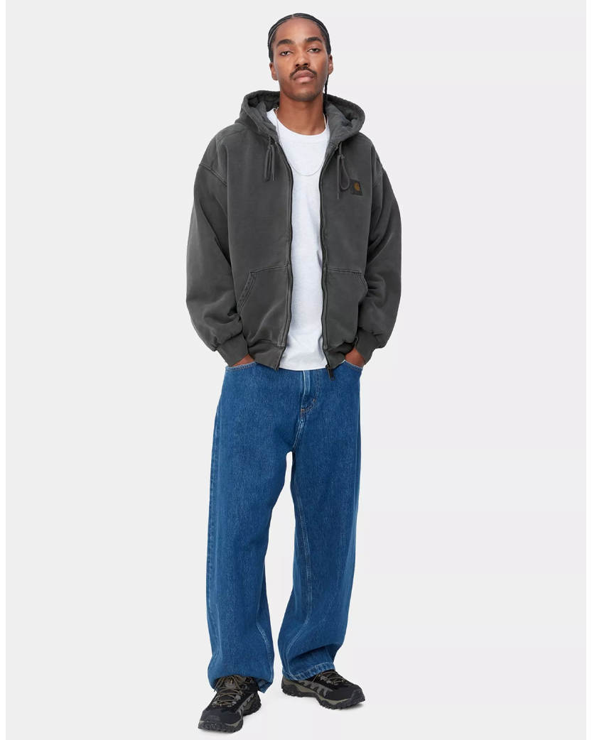 Carhartt WIP Hooded Vista Zip Jacket Garment Dyed Vulcan
