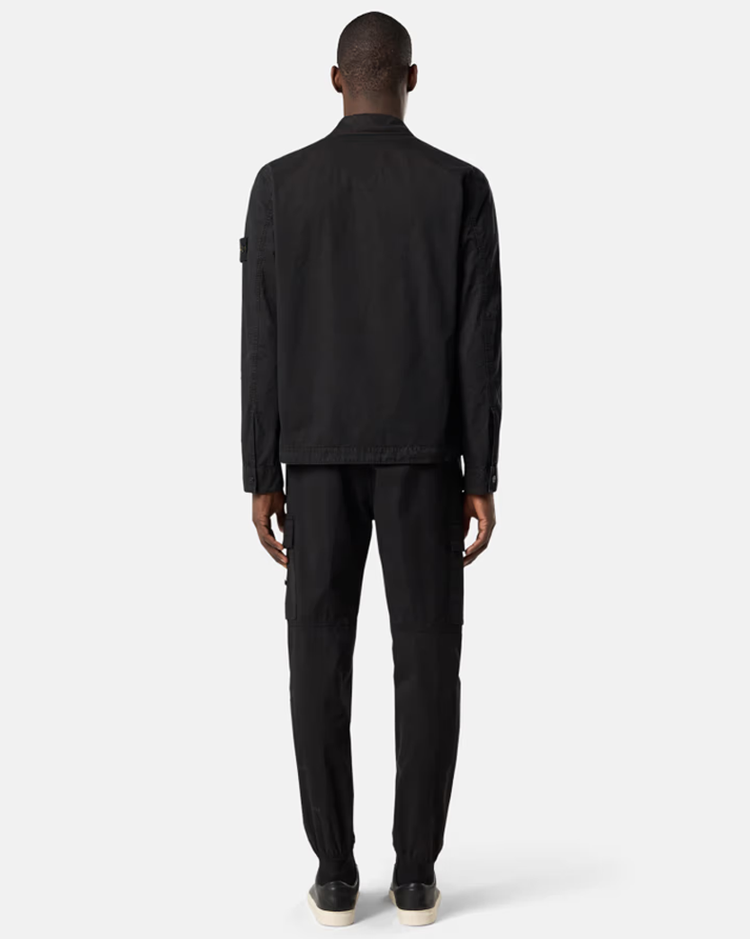 Stone Island 1200032 Zipped Cotton Jacket Black