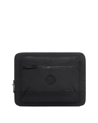 Stone Island 9200008 NYLON METAL IN ECONYL® Padded Laptop Case Black