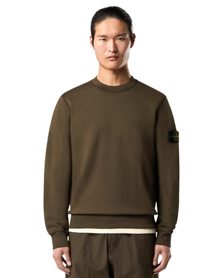 Stone Island 6100044 Organic Cotton Fleece Sweatshirt Military Green