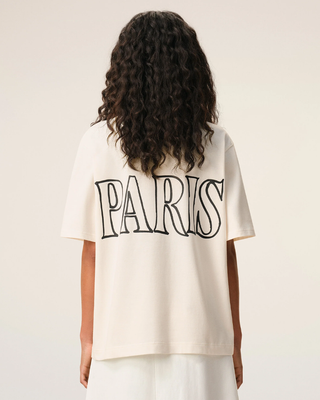 Ami Paris Cotton Print T-Shirt White Creame