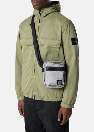 Stone Island 9200015 COATED NYLON METAL IN ECONYL® Pouch Bag Pearl Grey