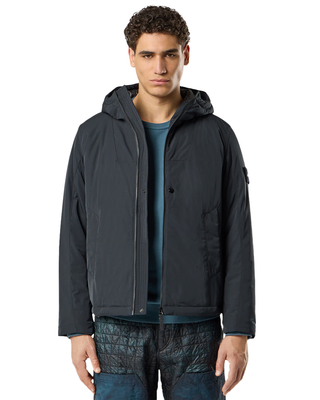 Stone Island 4100047 MICRO TWILL Padded Hooded Jacket Black