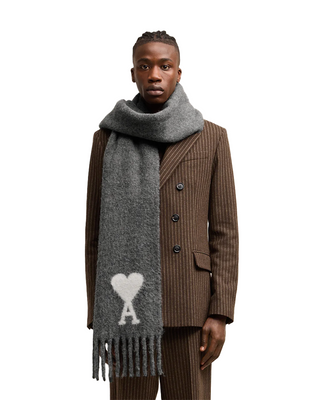 Ami Paris Ami de Coeur Scarf Dark Grey