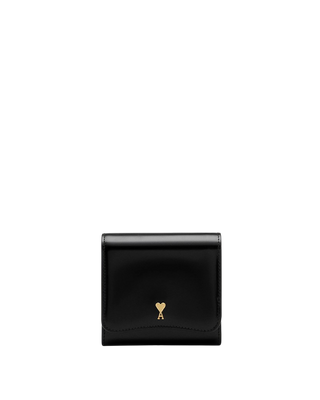 Ami Paris Compact Leather Wallet Noir