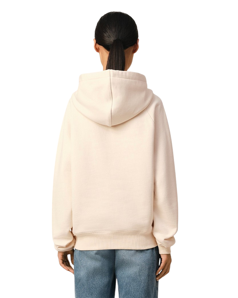 Ami Paris Patch Cotton Hoodie White Cream