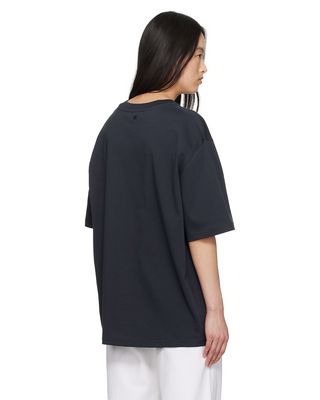 Ami Paris Patch Organic Cotton Jersey T-Shirt Navy Blue