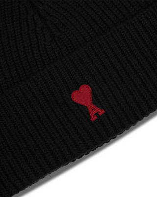 Ami Paris Wool Beanie Noir Rouge