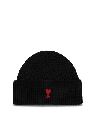 Ami Paris Wool Beanie Noir Rouge
