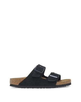 Birkenstock Arizona Suede Leather Slides Black 1027164