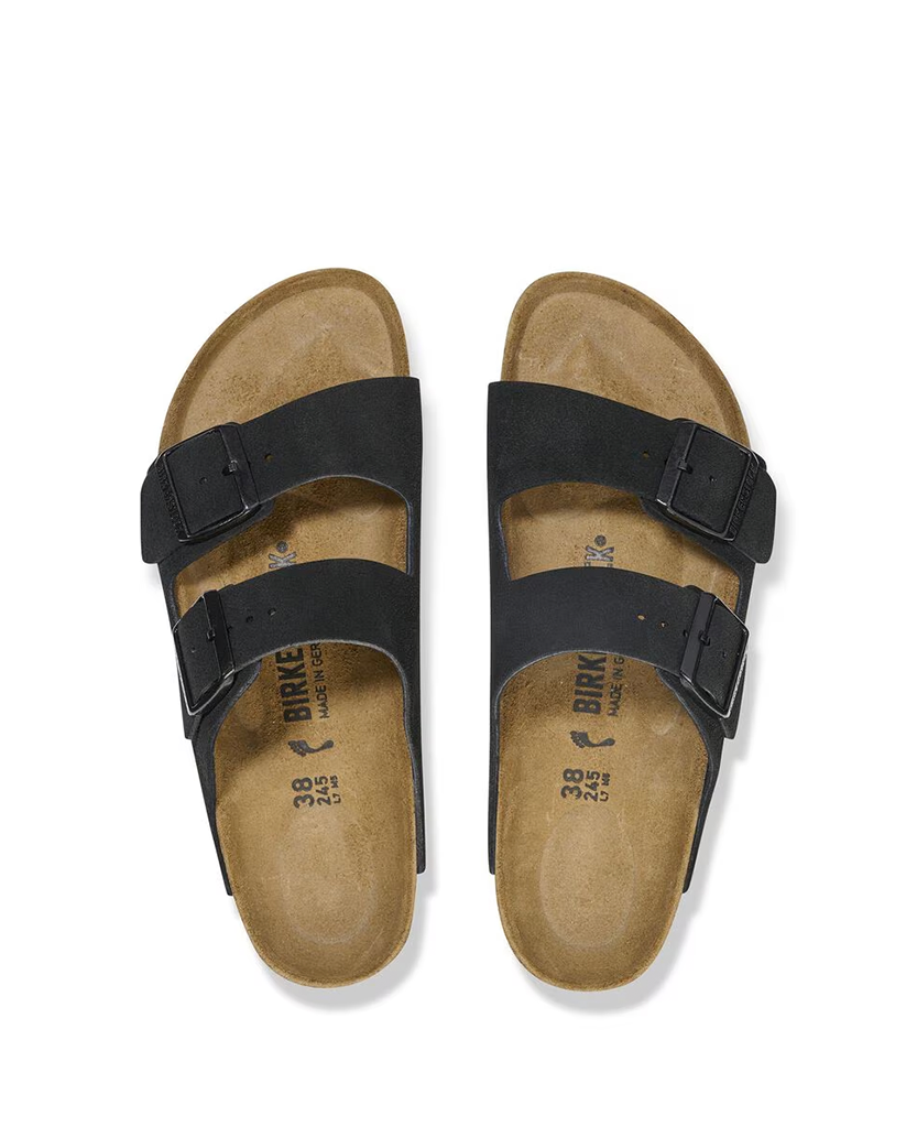 Birkenstock Arizona Suede Leather Slides Black 1027164