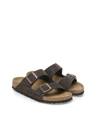 Birkenstock Arizona Suede Leather Slides Mocha 1027083