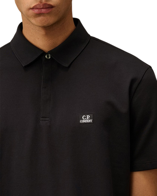 C.P. Company Stretch Piquet Three-Button Logo Polo Blue 18CMPL165A005263W