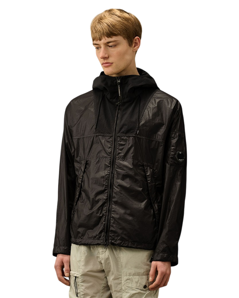 C.P. Company CS II Mixed Hooded Lens Jacket Black 18CMOW036A110030G