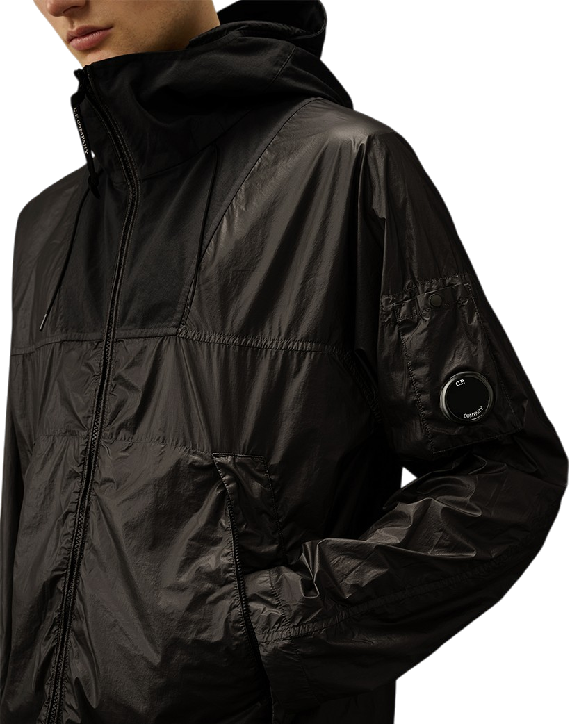 C.P. Company CS II Mixed Hooded Lens Jacket Black 18CMOW036A110030G