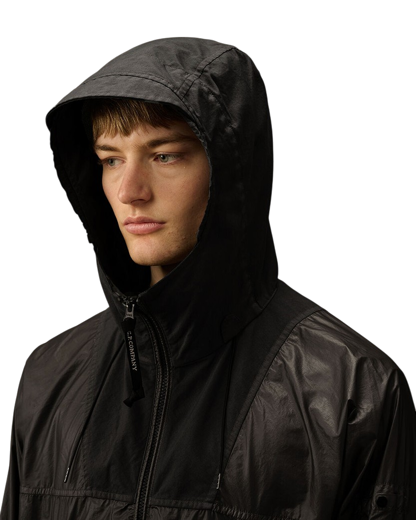 C.P. Company CS II Mixed Hooded Lens Jacket Black 18CMOW036A110030G