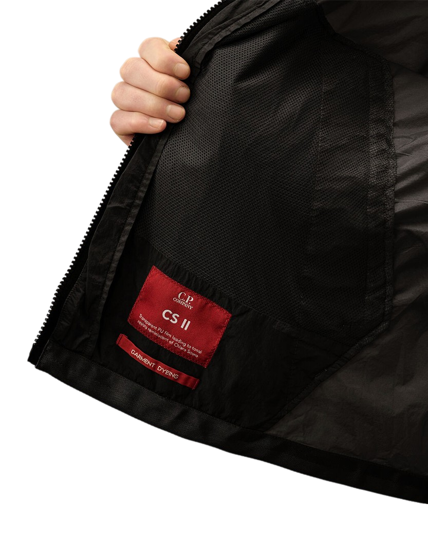 C.P. Company CS II Mixed Hooded Lens Jacket Black 18CMOW036A110030G