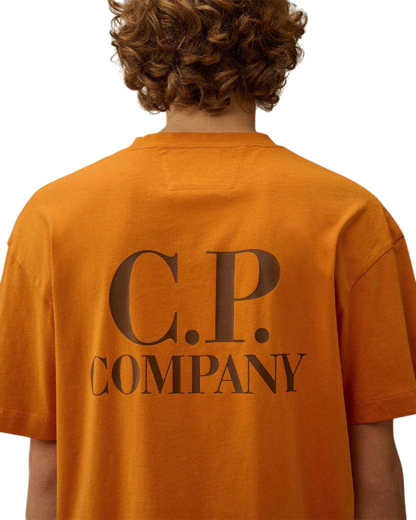 C.P. Company 30/1 Jersey Printed Graphics T-Shirt Orange 20CMTS086A005100W