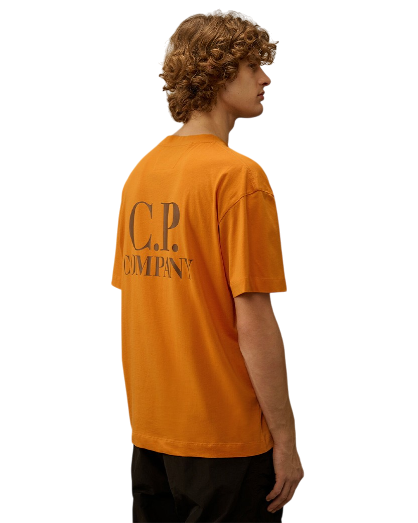 C.P. Company 30/1 Jersey Printed Graphics T-Shirt Orange 20CMTS086A005100W