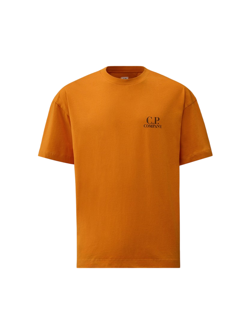 C.P. Company 30/1 Jersey Printed Graphics T-Shirt Orange 20CMTS086A005100W