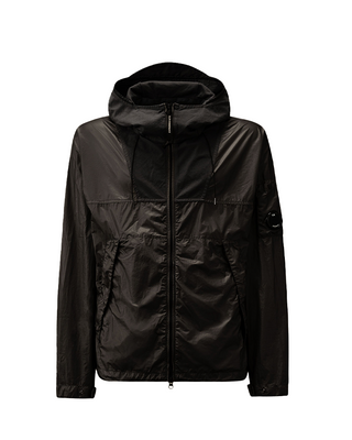 C.P. Company CS II Mixed Hooded Lens Jacket Black 18CMOW036A110030G