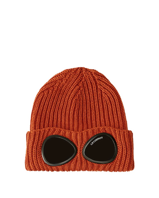 C.P. Company Extra Fine Merino Wool Goggle Beanie Bombay Brown