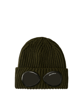 C.P. Company Extra Fine Merino Wool Goggle Beanie Green