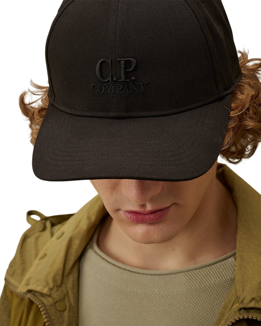 C.P. Company Gabardine Logo Cap Black RCCMAC750A006288A
