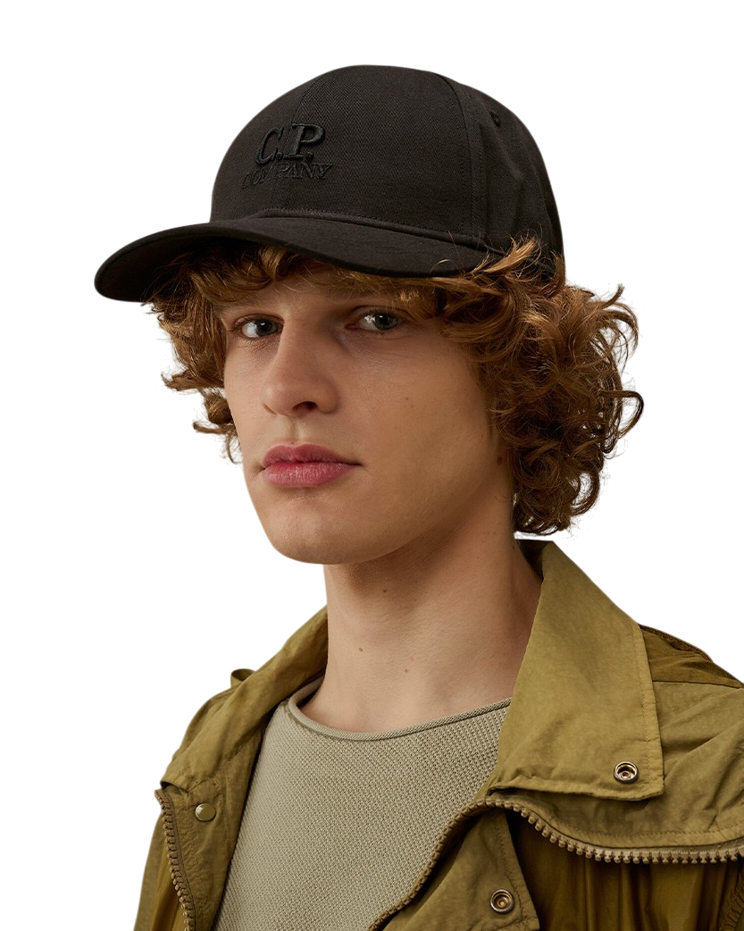 C.P. Company Gabardine Logo Cap Black RCCMAC750A006288A